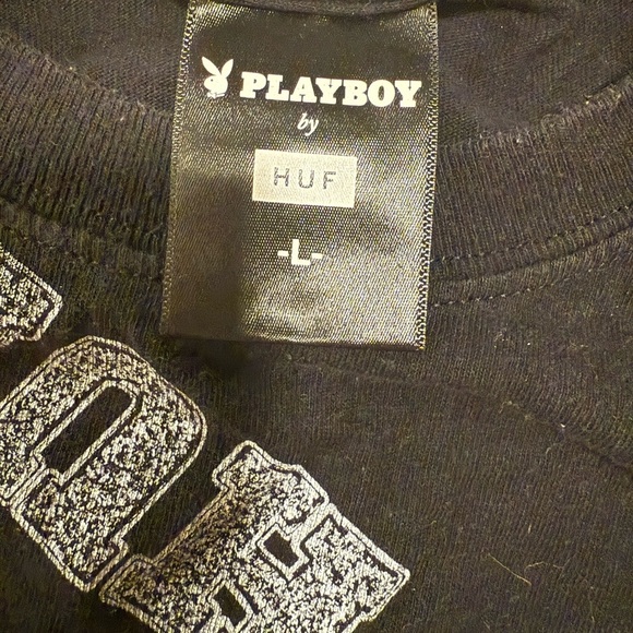 PLAYBOY x HUF Black and Gray Graphic Tee - Picture 1 of 7